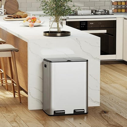 PayLessHere Trash Can, 16 Gallon 60 Liter Rectangular Trash Cans Stainless - Image 2