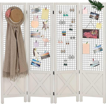 Wnutrees 4 Panel Gridwall Display, Portable Freestanding Display Board by Wnutrees