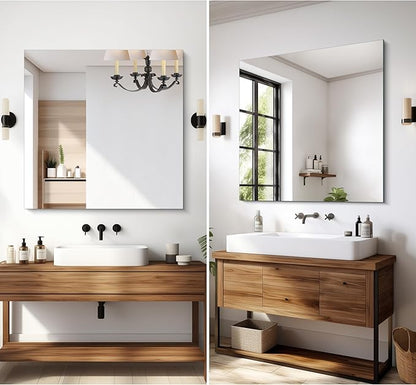 CILIBER Frameless Wall Mirror, 36x36 inch Square Bathroom Mirrors - Image 5