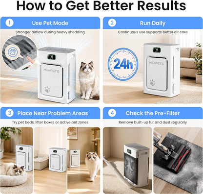 pet air purifier for home large room 2500, package contents