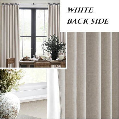 Modern Neutral 90 Inch Blackout Sliding Glass Door Curtains Light and Draft - Image 6