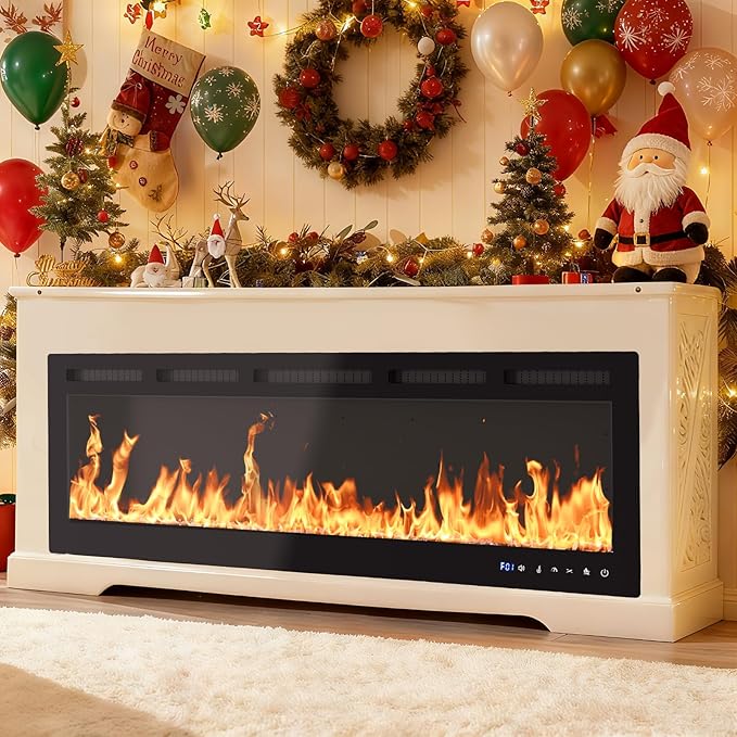 60" Smart Electric Fireplace Wall Mount, 1500w Heater - Image 9