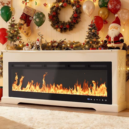 60" Smart Electric Fireplace Wall Mount, 1500w Heater - Image 9