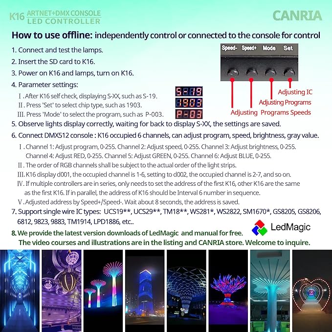 CANRIA K16 ARTNET+DMX CONSOLE LED CONTROLLER, Professional Lighting Control - Image 4