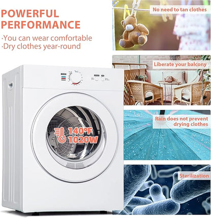Euhomy Compact Dryer 1.8 cu. ft. Portable Clothes Dryers - Image 5