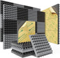 Sonicism Soundproof Wall Panels Self-Adhesive Pyramid 36 Pack, Sound Absorption by Sonicism
