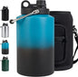 Insulated Gallon Jug with Handle, One Gallon, 128oz Stainless Steel, Large by Kerilyn