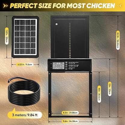 Sakerplus Automatic Chicken Coop Door Solar Powered, Automatic Chicken Door - Image 6