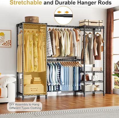 Ulif E7 Garment Rack, Heavy Duty Clothes Storage System - Image 3