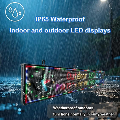 77”x14” Programmable LED Display Sign, P10 Outdoor Digital Scrolling Message - Image 5