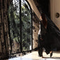 Black Lace Curtains 84 Inch Long Vintage Floral Sheer Drapes | for Living Room & Bedroom - Gothic Style Decor Light Filtering Scalloped Edges Curtains with Rod Pocket - 2 Panels, 55 x 84