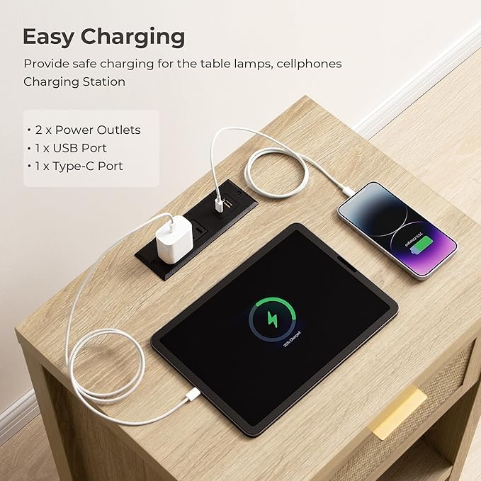 SICOTAS Night Stand with Charging Station - Image 4