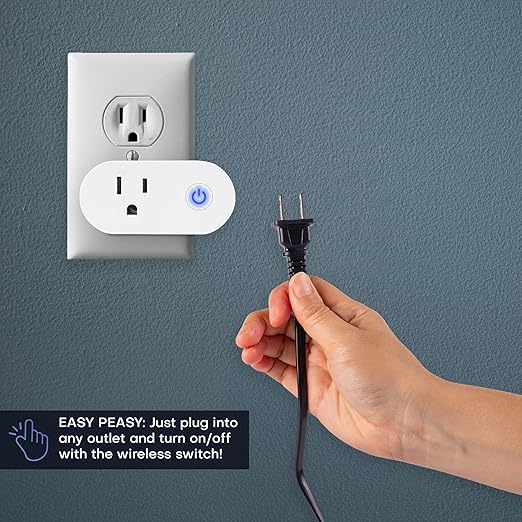 RunLessWire Wall Plug Bluetooth Battery-Free Wireless Light Switch Kit 30ft BLE - Image 4