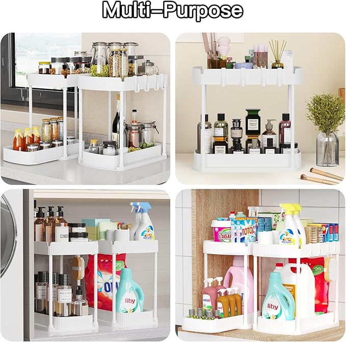 Ukeetap 2 Pack Multi-Purpose Pull-Out Storage Organizers, Under Sink Organizers - Image 6