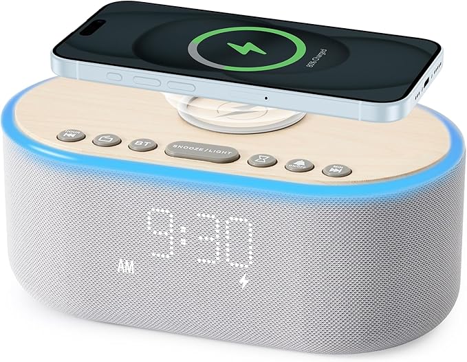uscce Alarm Clock Bluetooth FM Radio: 10W Stereo Sound Speaker by USCCE