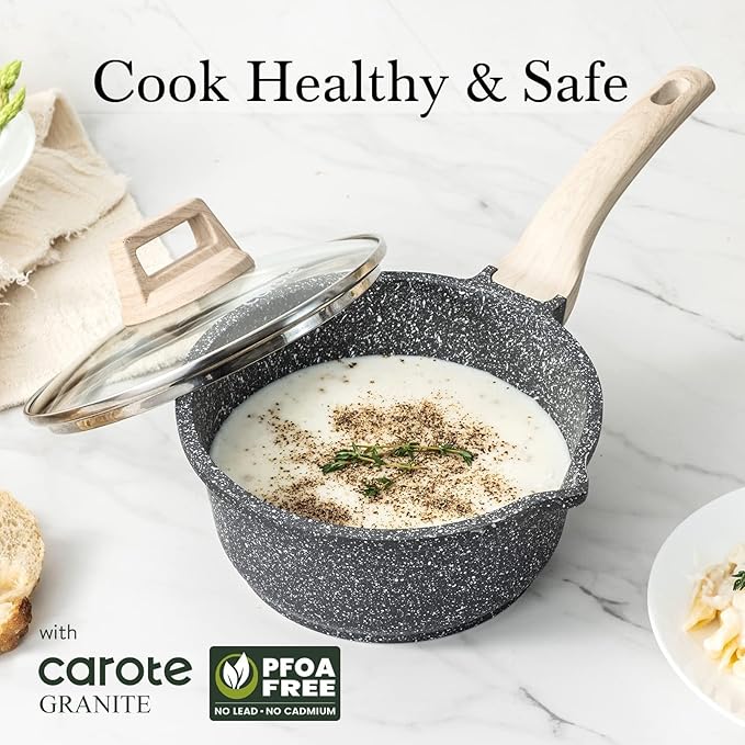 CAROTE 1.5Qt & 3.0Qt Sauce Pan Sets - Image 6