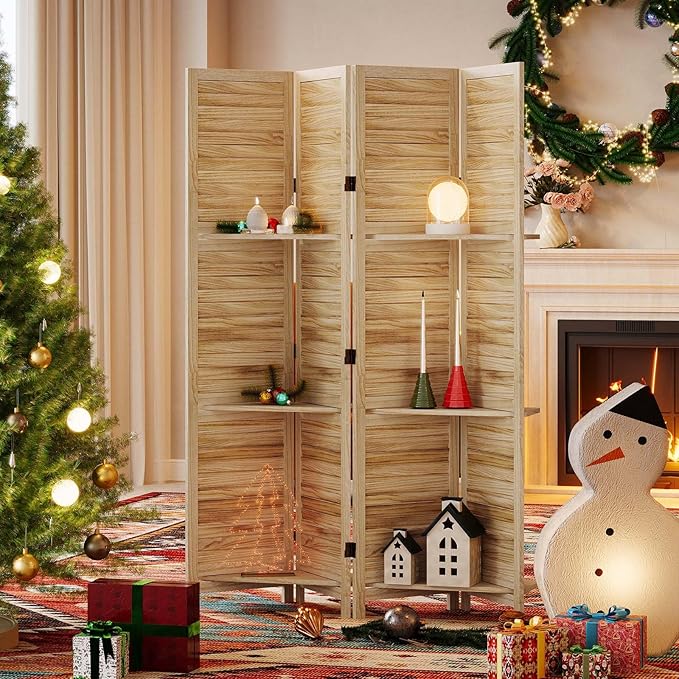 Partition Room Dividers, 67 * 51inch Folding Wood Privacy Screen - Image 8