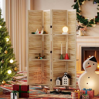 Partition Room Dividers, 67 * 51inch Folding Wood Privacy Screen - Image 8