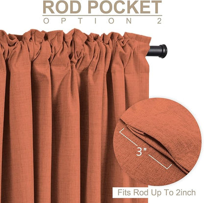 100% Blackout Shield Linen Blackout Curtains - Image 4