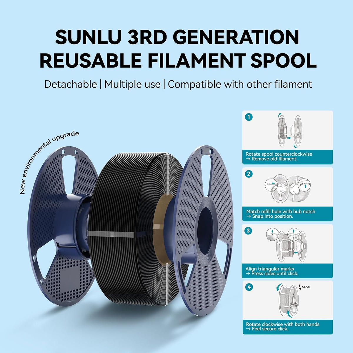 SUNLU PLA 3D Printer Filament, Oak & Coffee Brown, 2-Pack, 2KG Total