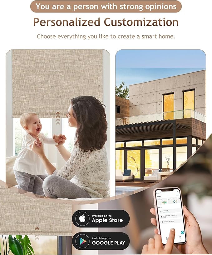 Kincmo Motorized Blinds with Remote, 100% Blackout Motorized Roller Shades Work - Image 2
