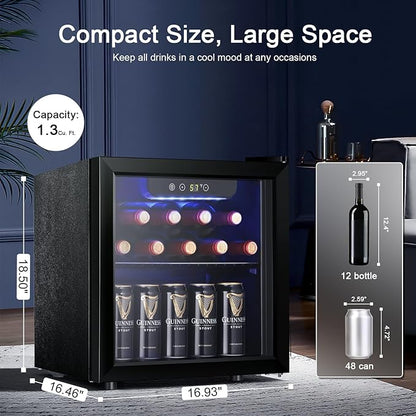 Antarctic Star 12 Bottle 48 Can Wine Cooler/Cabinet Beverage Refrigerator Mini - Image 2