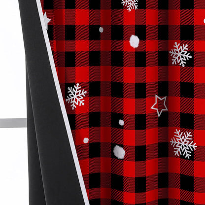 Christmas Curtains 84 Inches Long, Red Plaid Truck Living Room Curtains Room Darkening, Xmas Decor for Home, Noise Reduce Winter Drapes with Grommet for Bedroom, Bathroom, 2 Panels