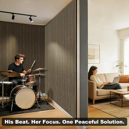 Acoustic Wall Panels, 2 Pack Wood Slat Wall Panel, Soundproof Wall Panels - Image 5