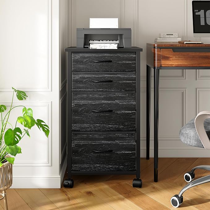 4 Drawers Mobile File Cabinet Vertical Filing Cabinet - Image 2