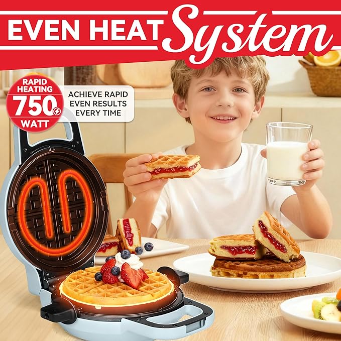 6" Stuffed Waffle Maker Rotating, Flip Waffles Maker Machine - Image 2