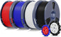 sunlu pla+2.0 3d printer filament, black+white+red+klein blue, 4kg, main product view