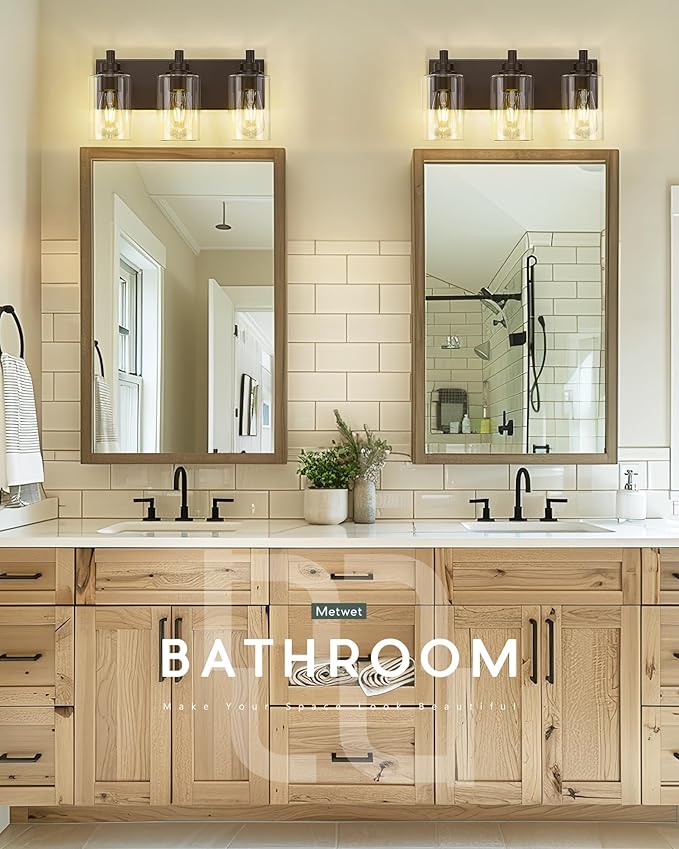 METWET 3-Light Bathroom Light Fixtures, Modern Vanity Light - Image 4