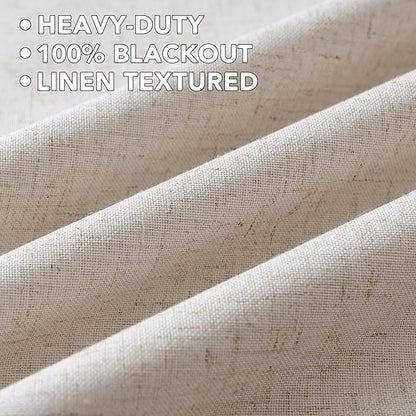 H.VERSAILTEX Linen Curtains 100% Blackout Curtains - Image 5