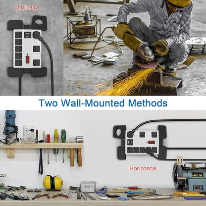 Heavy Duty Power Strip with USB, Workshop 8 Outlet Surge Protector 2700 Joules - Image 7