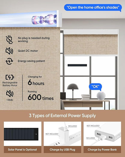 Kincmo Motorized Blinds with Remote, 100% Blackout Motorized Roller Shades Work - Image 5