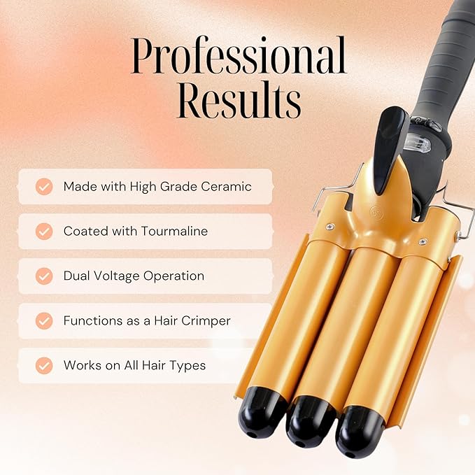 Alure Three Barrel Curling Iron Wand Hair Waver - Image 3