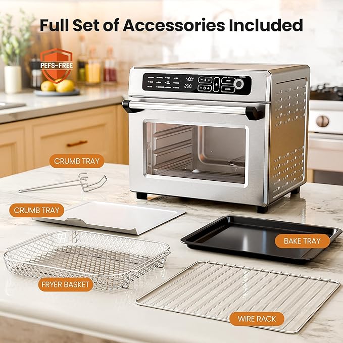 Kismile 25QT Air Fryer Toaster Oven Combo, 12-in-1 Large Countertop Convection - Image 5