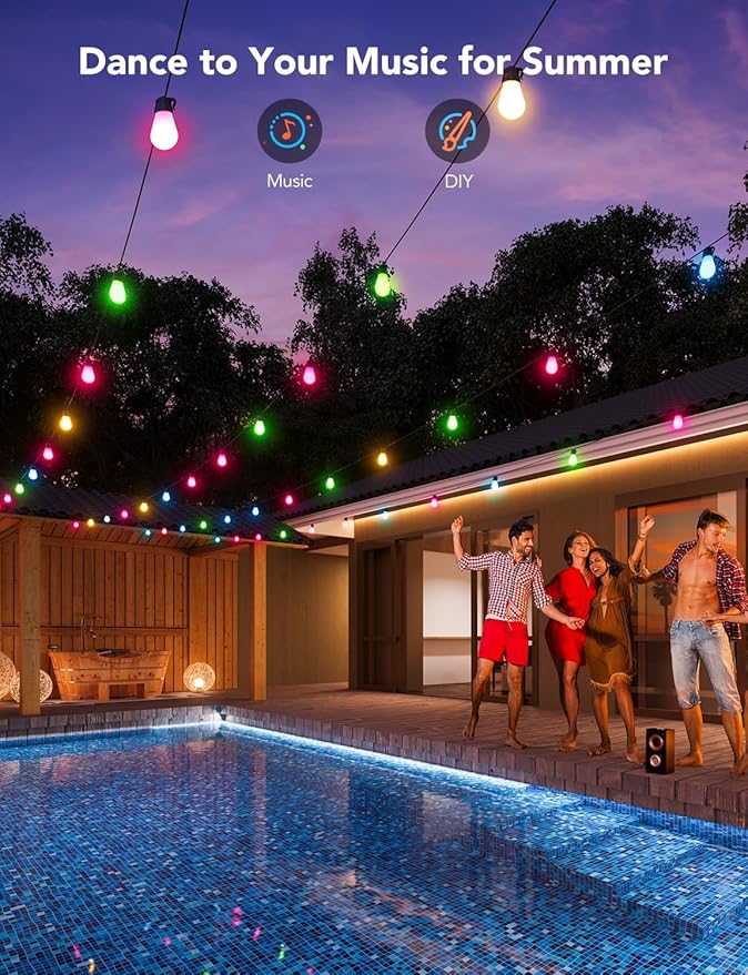 Govee Smart Outdoor String Lights H7015, 48ft RGBIC Outdoor Lights - Image 5