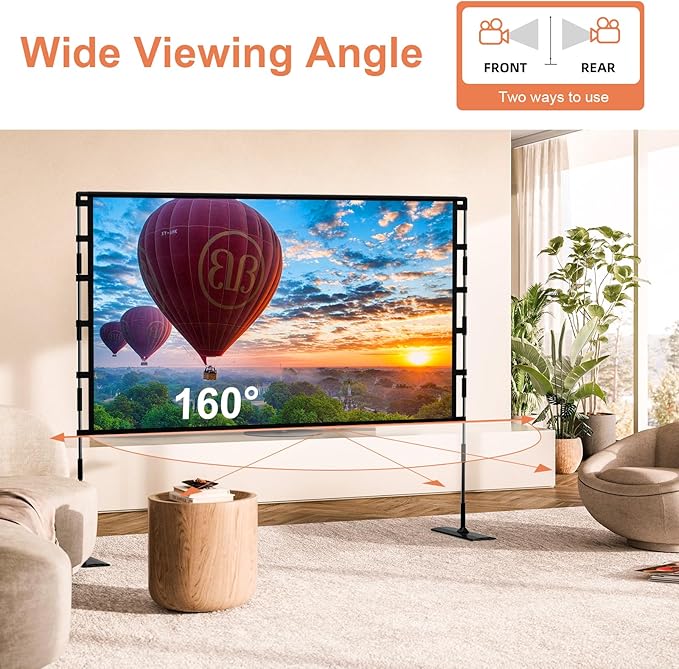 TOWOND Projector Screen and Stand, 120 inch Outdoor Projector Screen Indoor - Image 7