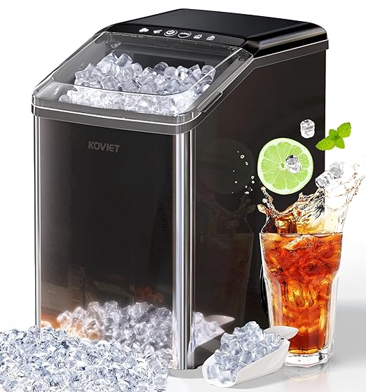 Nugget Ice Makers Countertop, Soft Pebble Ice Machine, Chewable Crushed Pellet by KOVIET
