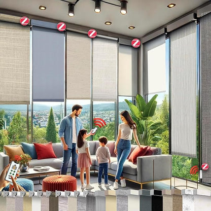 HILADUO Custom Motorized Light Filtering Roller Shades – Smart Electric Blinds by HILADUOWindowshadefabricsmeetingallresidentialandsomesmallcommercialwindowcoveringsmarketneeds