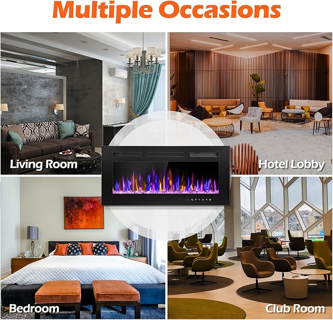 36" Electric Fireplace Wall Mounted and Recessed - Image 8
