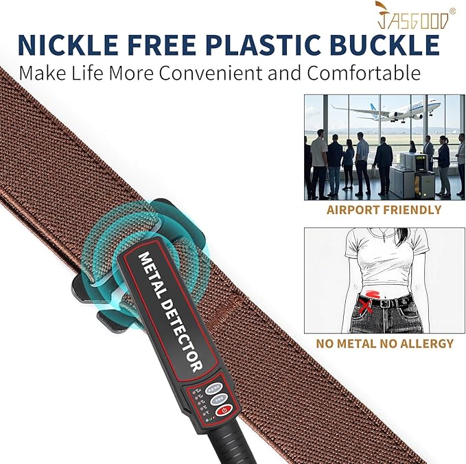 JASGOOD Women No Show Stretch Belt Elastic Web Strap Belt - Image 2