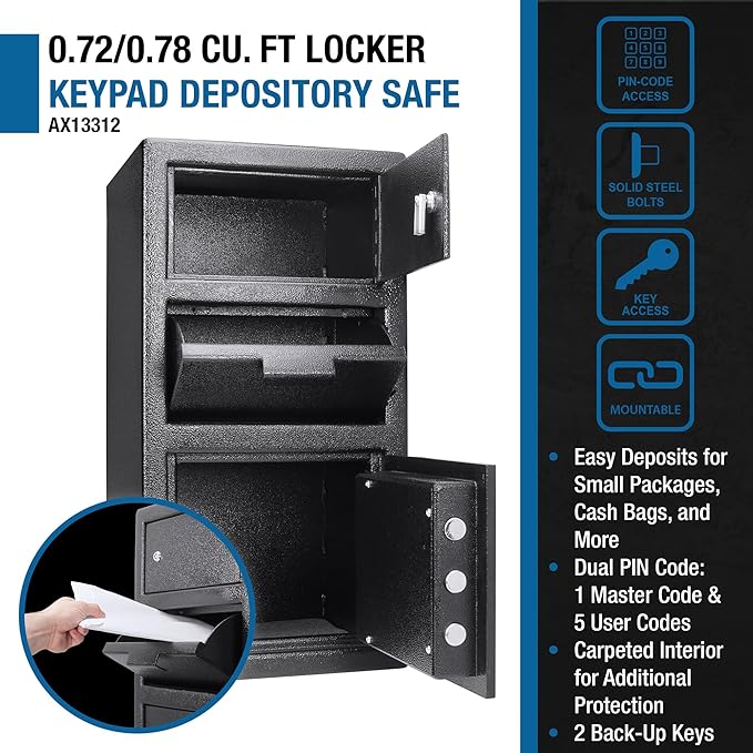 Barska Advanced Digital Keypad Compact Depository Drop Safe - Image 2