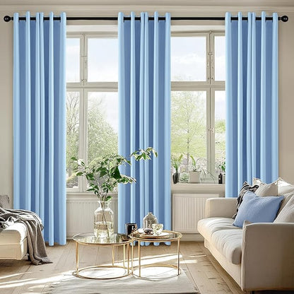 MIULEE Sky Blue Blackout Curtains - Image 6