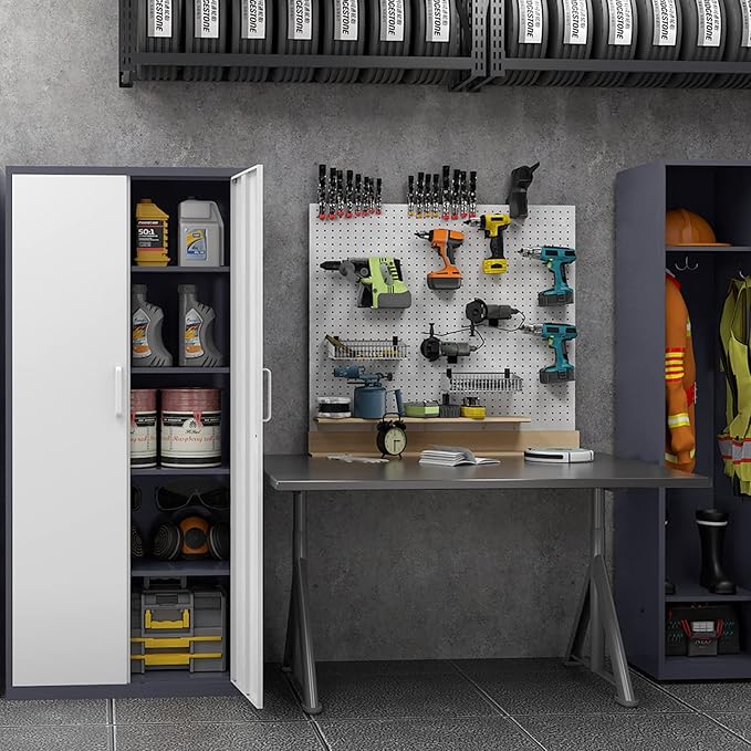 MIIIKO Metal Cabinet with Doors and Shelves, Tall Filing Cabinet - Image 6