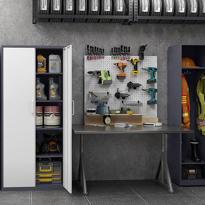 MIIIKO Metal Cabinet with Doors and Shelves, Tall Filing Cabinet - Image 6