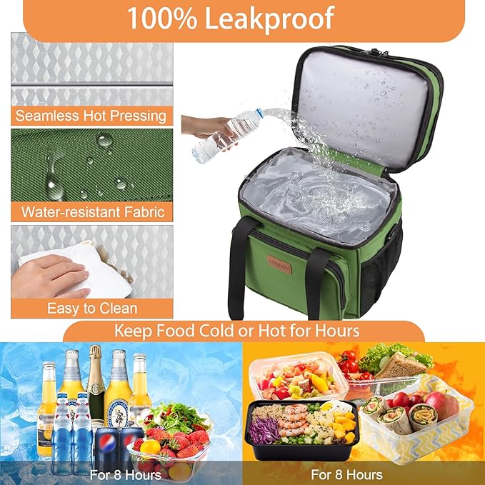 Expandable Large Insulated Lunch Box, Heavy Duty Lunch Cooler Bag Durable - Image 5