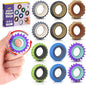 Fidget Toys Adults Sensory Rings: 12 Pack Texture Spinner Rings by KLT