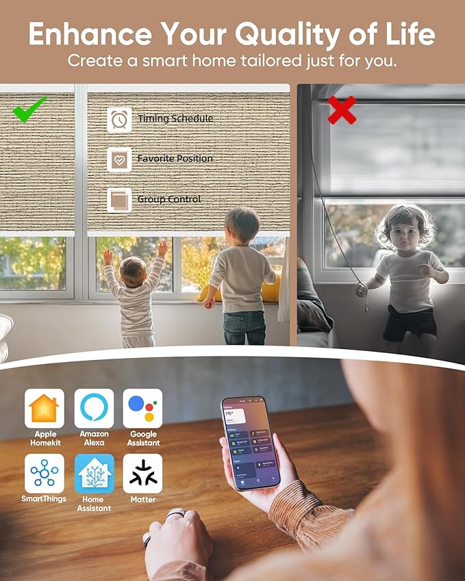 Kincmo Motorized Blinds with Remote, 100% Blackout Motorized Roller Shades Work - Image 3